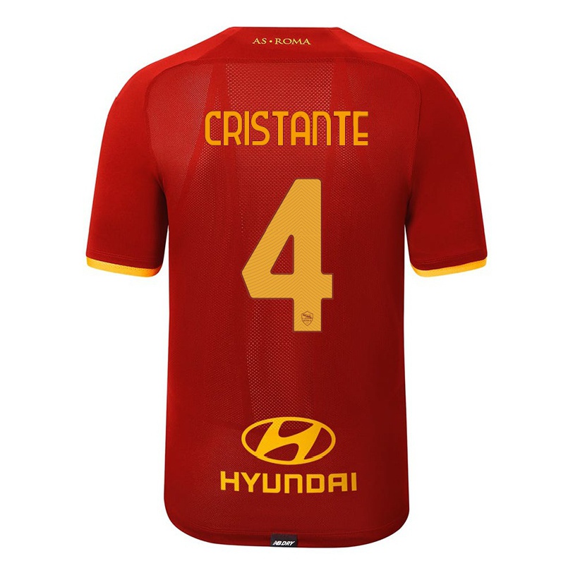 Kinder Fußball Bryan Cristante #4 Rot Heimtrikot Trikot 2021/22 T-shirt