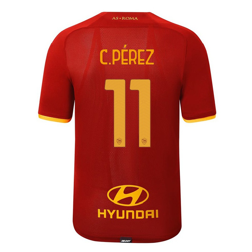 Kinder Fußball Carles Perez #11 Rot Heimtrikot Trikot 2021/22 T-shirt
