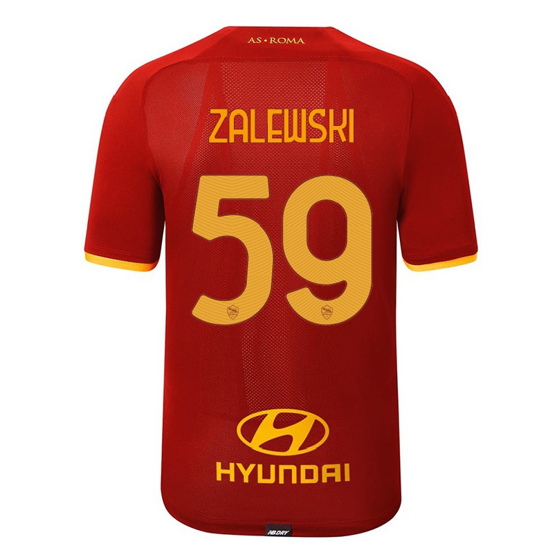 Kinder Fußball Nicola Zalewski #59 Rot Heimtrikot Trikot 2021/22 T-shirt