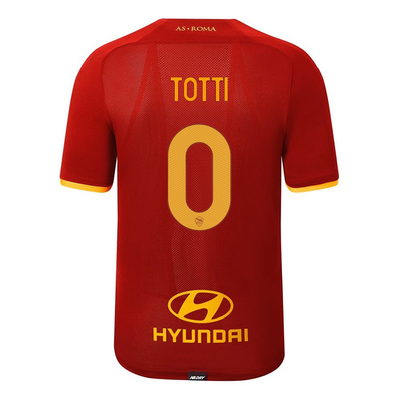 Kinder Fußball Cristian Totti #0 Rot Heimtrikot Trikot 2021/22 T-shirt