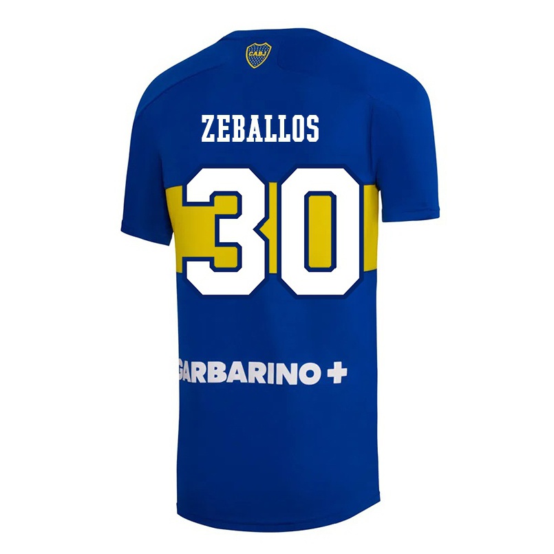 Kinder Fußball Exequiel Zeballos #30 Königsblau Heimtrikot Trikot 2021/22 T-Shirt