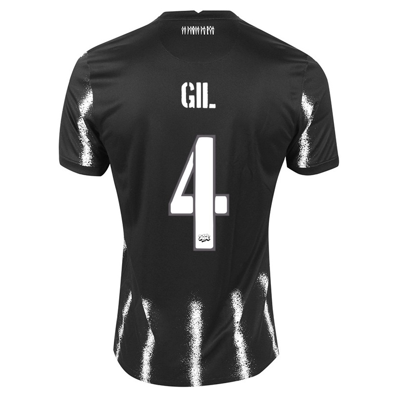 Kinder Fußball Gil #4 Schwarz Auswärtstrikot Trikot 2021/22 T-shirt