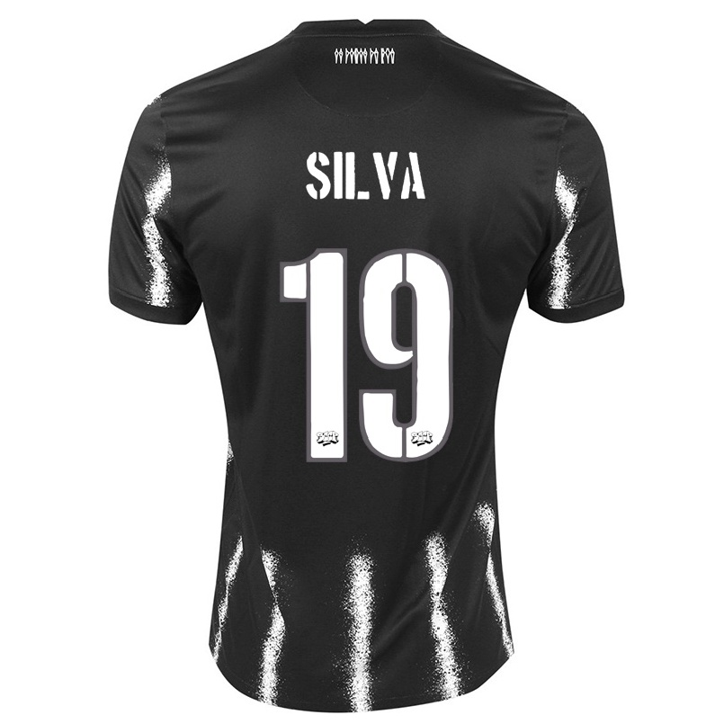 Kinder Fußball Gustavo Silva #19 Schwarz Auswärtstrikot Trikot 2021/22 T-shirt