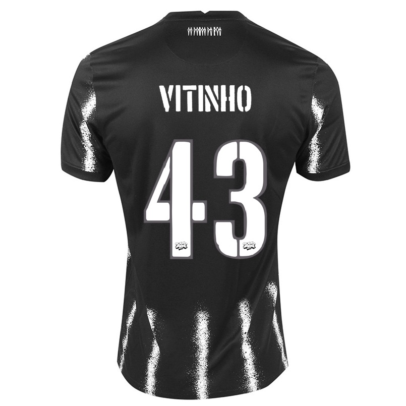 Kinder Fußball Vitinho #43 Schwarz Auswärtstrikot Trikot 2021/22 T-shirt