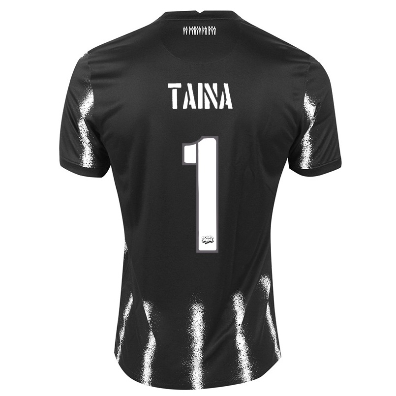 Kinder Fußball Taina #1 Schwarz Auswärtstrikot Trikot 2021/22 T-shirt