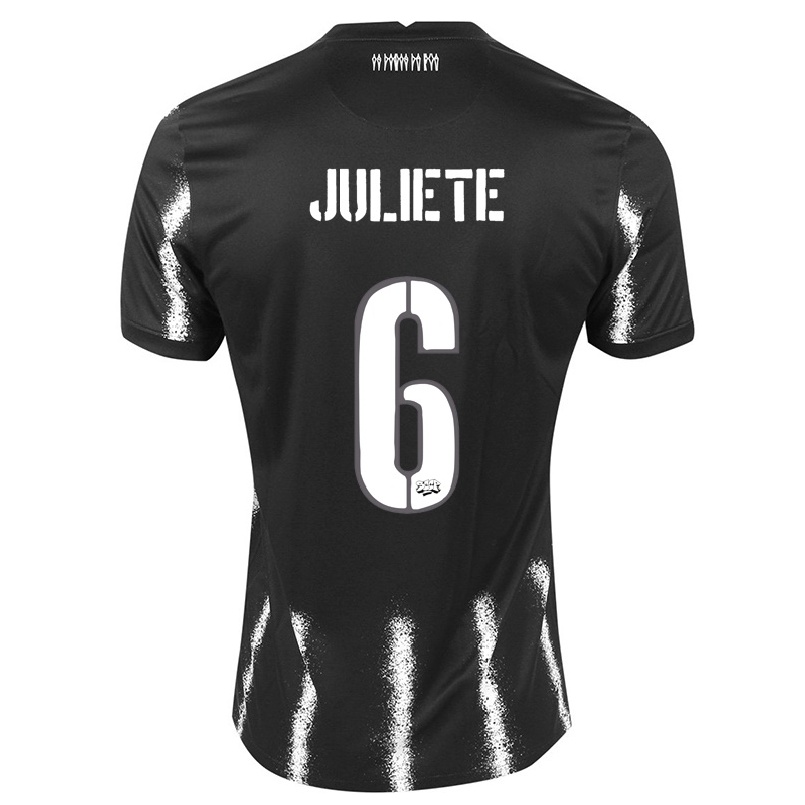 Kinder Fußball Juliete #6 Schwarz Auswärtstrikot Trikot 2021/22 T-shirt