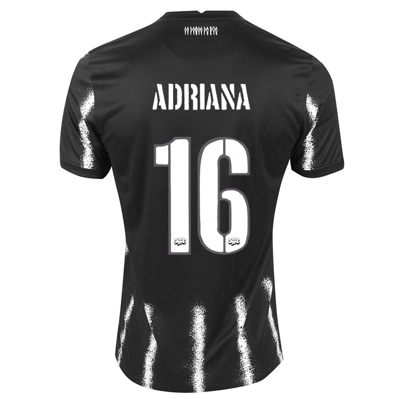 Kinder Fußball Adriana #16 Schwarz Auswärtstrikot Trikot 2021/22 T-shirt