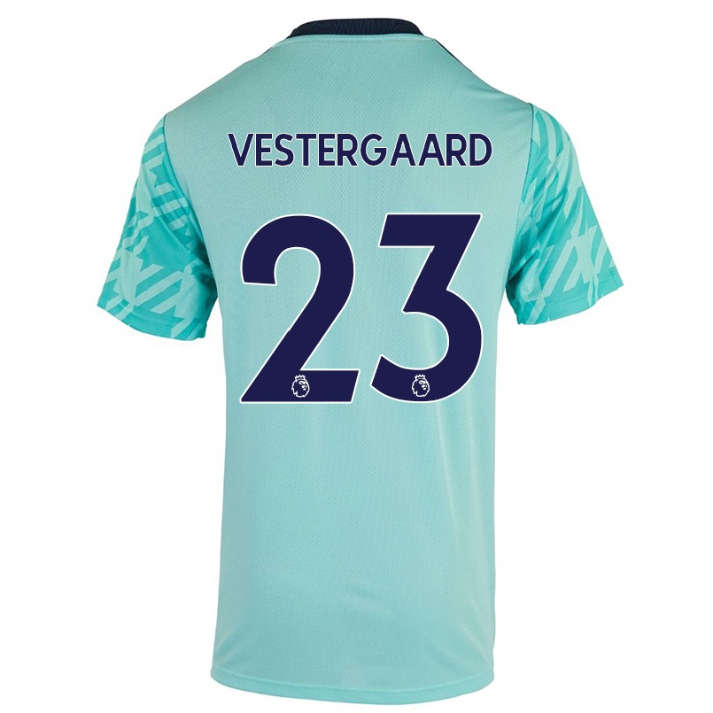 Kinder Fußball Jannik Vestergaard #23 Hellgrun Auswärtstrikot Trikot 2021/22 T-Shirt