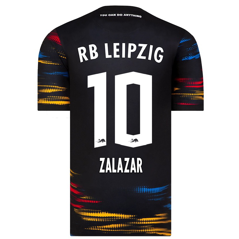 Kinder Fußball Rodrigo Zalazar #10 Schwarz Gelb Auswärtstrikot Trikot 2021/22 T-shirt
