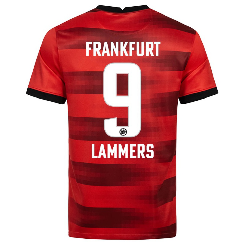 Kinder Fußball Sam Lammers #9 Rot Schwarz Auswärtstrikot Trikot 2021/22 T-shirt