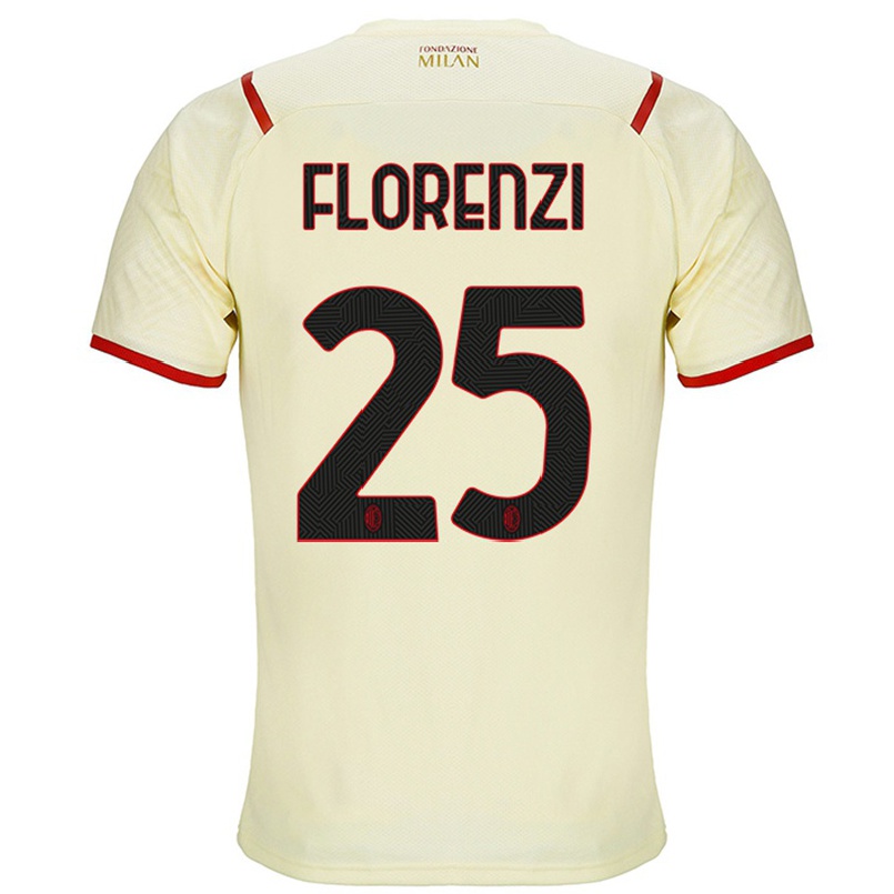 Kinder Fußball Alessandro Florenzi #25 Champagner Auswärtstrikot Trikot 2021/22 T-shirt