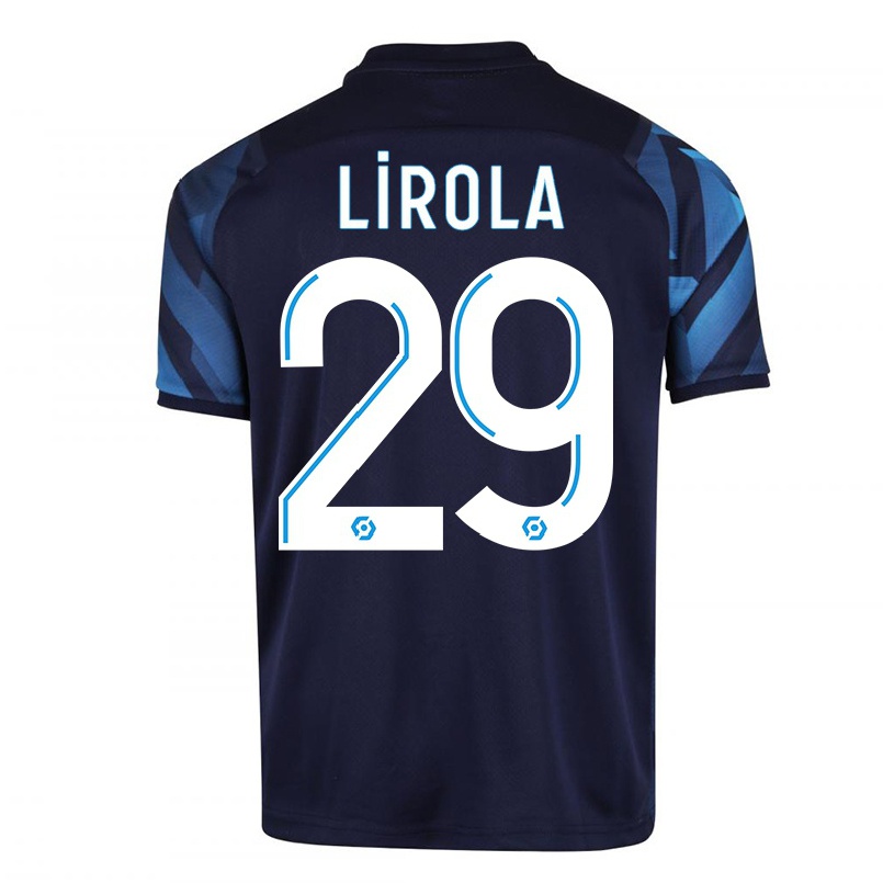 Kinder Fußball Pol Lirola #29 Dunkelblau Auswärtstrikot Trikot 2021/22 T-Shirt