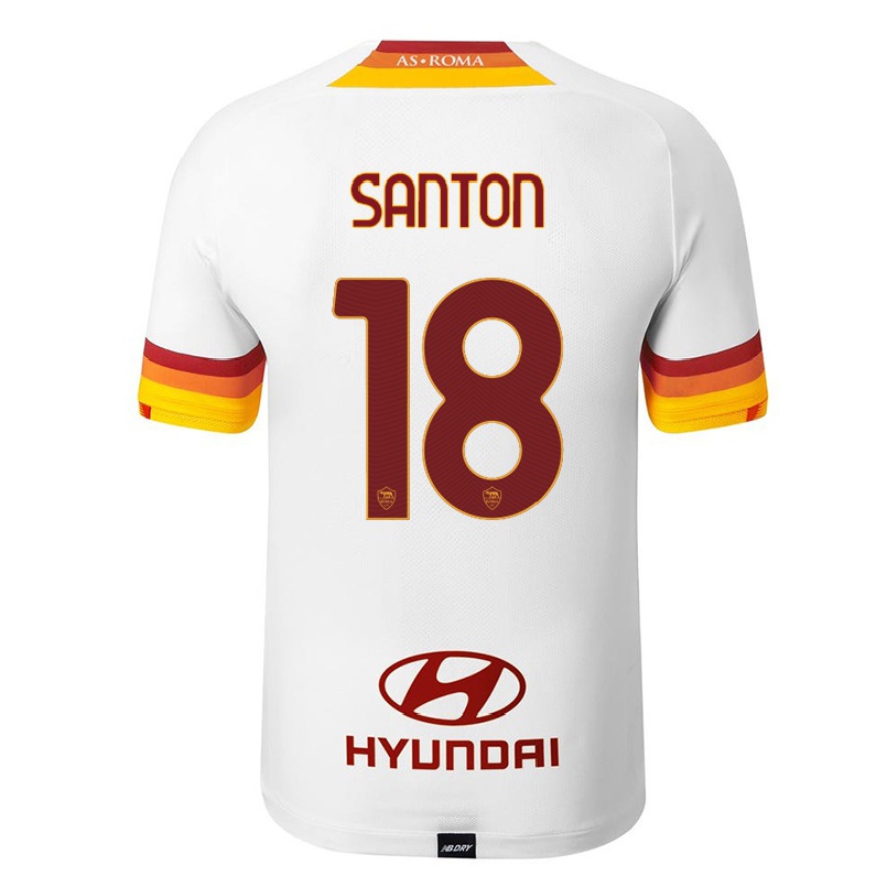 Kinder Fußball Davide Santon #18 Weiß Auswärtstrikot Trikot 2021/22 T-shirt