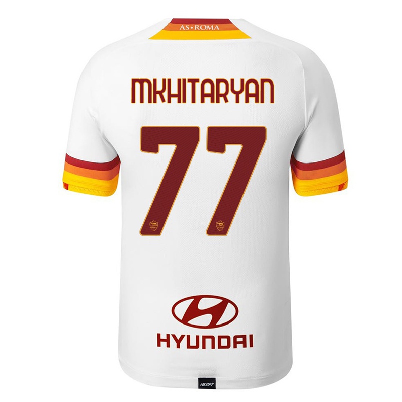 Kinder Fußball Henrikh Mkhitaryan #77 Weiß Auswärtstrikot Trikot 2021/22 T-shirt