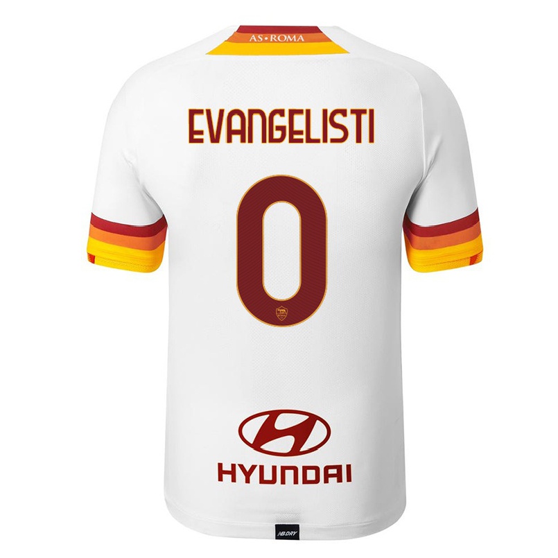 Kinder Fußball Nicolo Evangelisti #0 Weiß Auswärtstrikot Trikot 2021/22 T-shirt