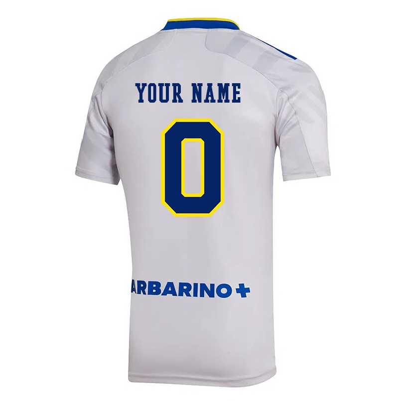 Kinder Fußball Ihren Namen #0 Grau Auswärtstrikot Trikot 2021/22 T-Shirt