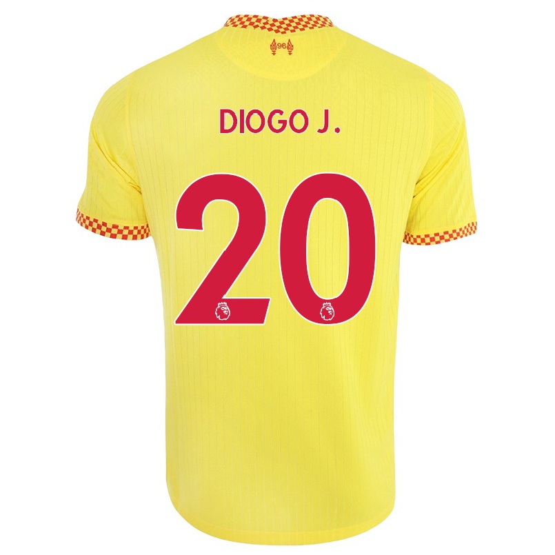 Kinder Fußball Diogo Jota #20 Gelb Ausweichtrikot Trikot 2021/22 T-shirt