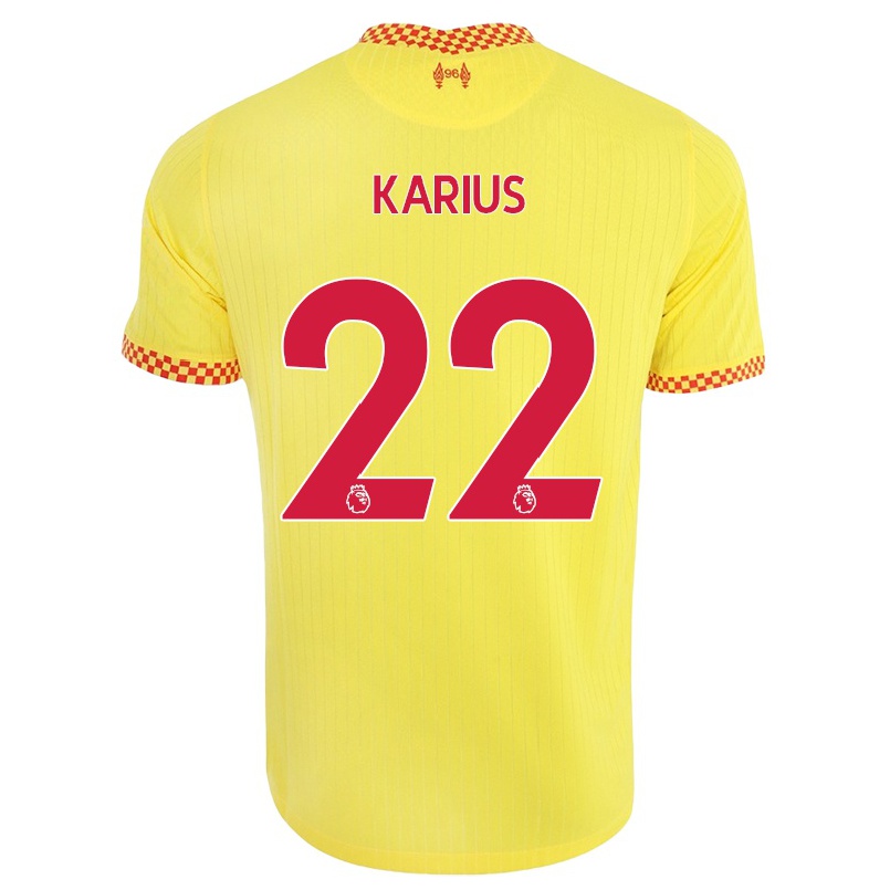 Kinder Fußball Loris Karius #22 Gelb Ausweichtrikot Trikot 2021/22 T-shirt