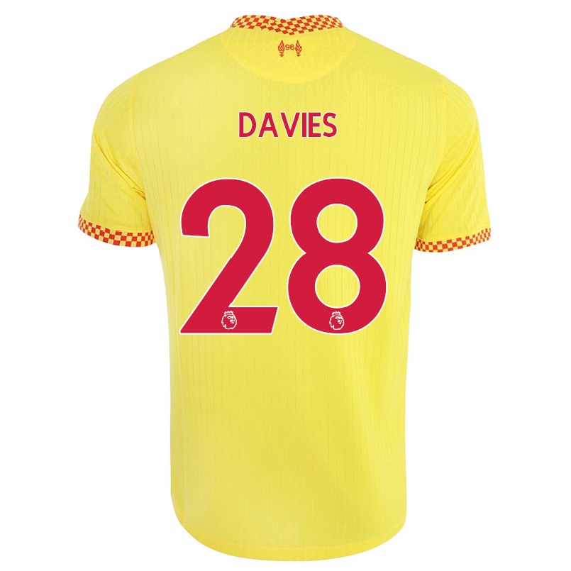 Kinder Fußball Ben Davies #28 Gelb Ausweichtrikot Trikot 2021/22 T-shirt