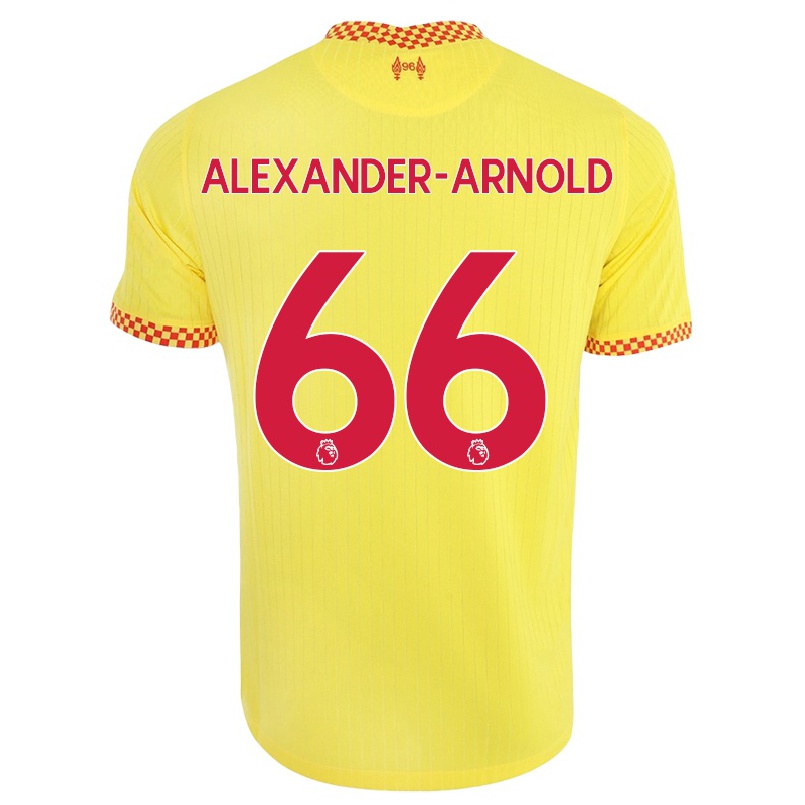 Kinder Fußball Trent Alexander-arnold #66 Gelb Ausweichtrikot Trikot 2021/22 T-shirt