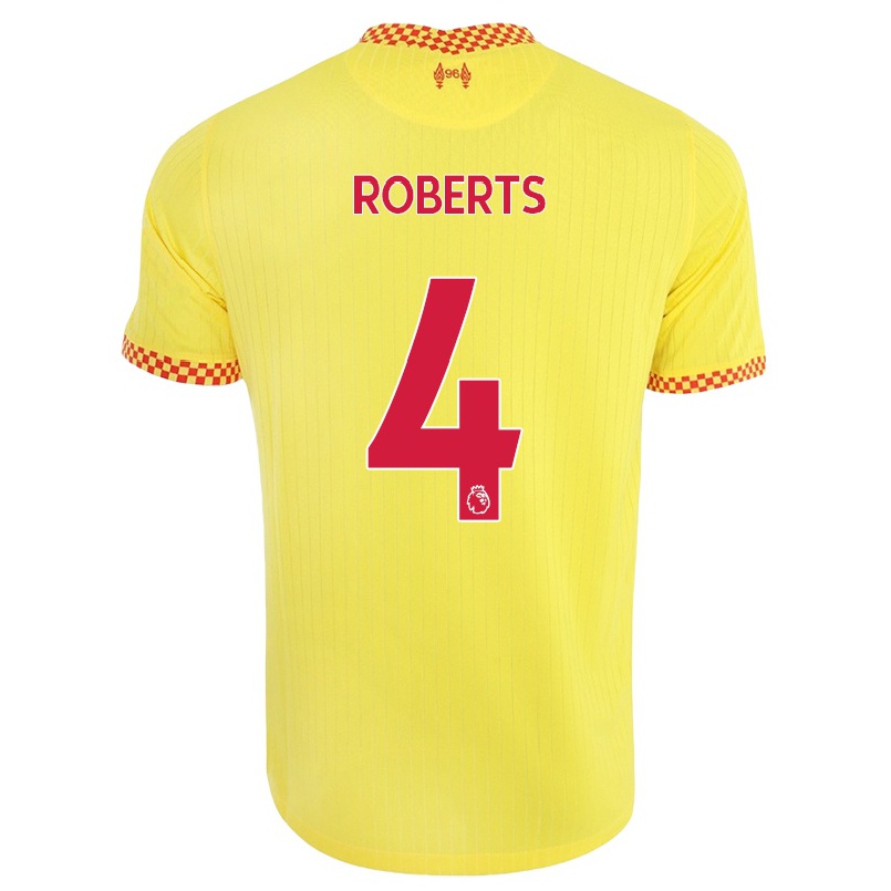 Kinder Fußball Rhiannon Roberts #4 Gelb Ausweichtrikot Trikot 2021/22 T-shirt