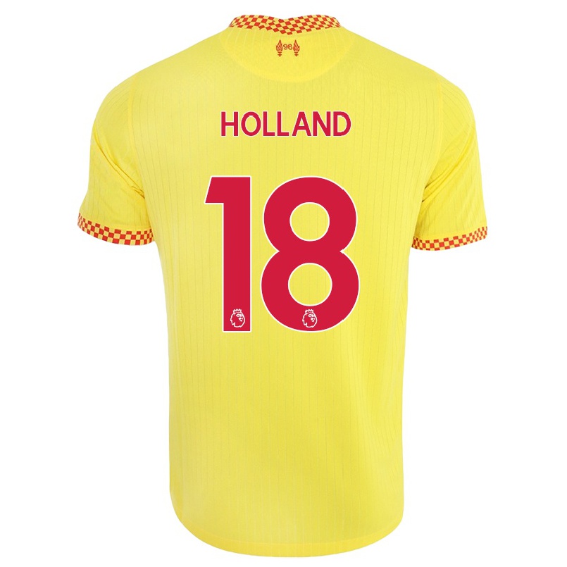 Kinder Fußball Ceri Holland #18 Gelb Ausweichtrikot Trikot 2021/22 T-shirt