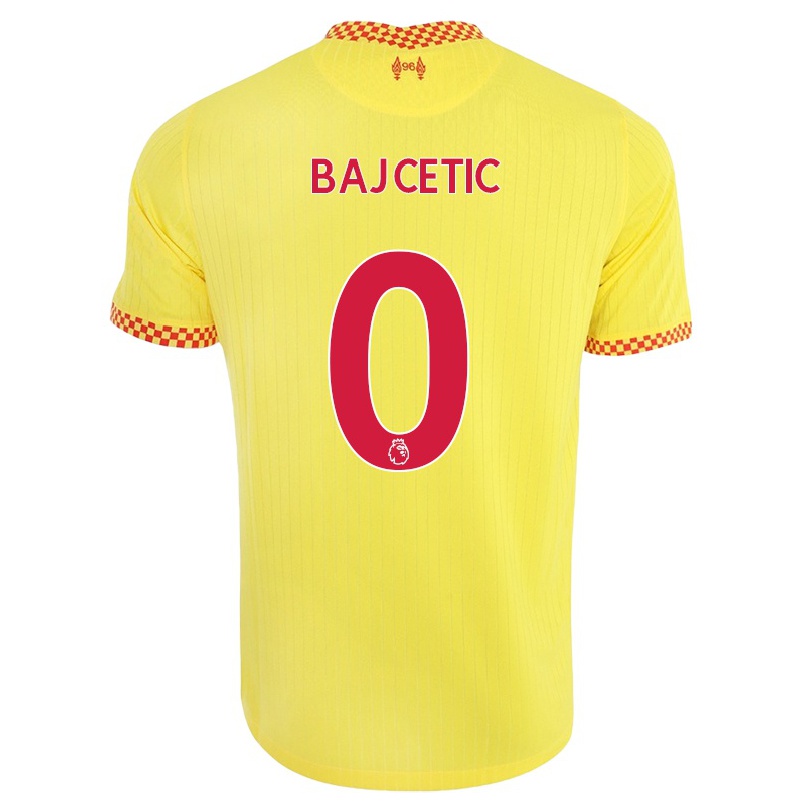 Kinder Fußball Stefan Bajcetic #0 Gelb Ausweichtrikot Trikot 2021/22 T-shirt