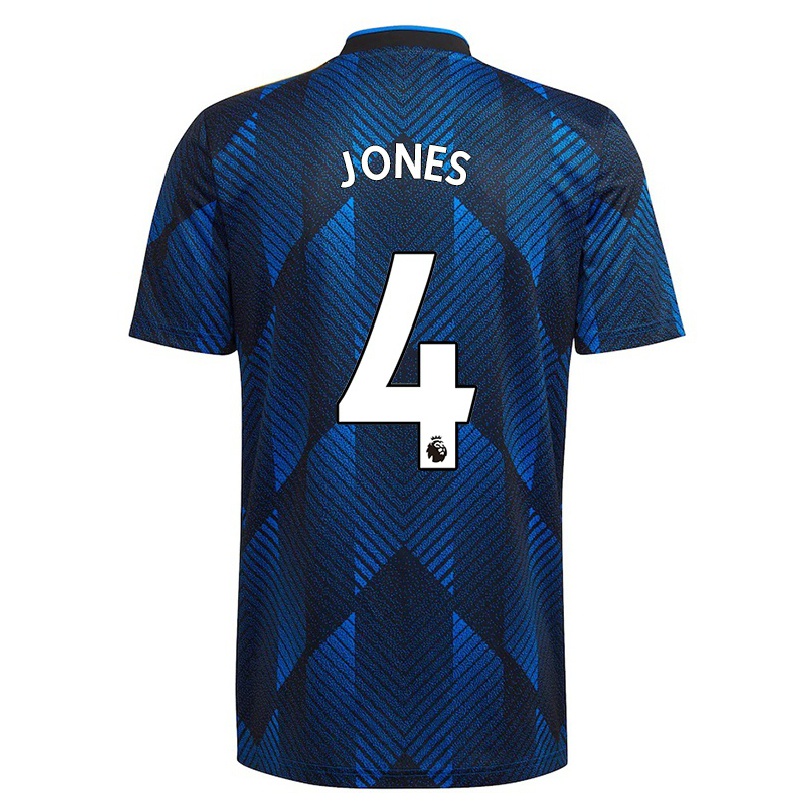 Kinder Fußball Phil Jones #4 Dunkelblau Ausweichtrikot Trikot 2021/22 T-shirt