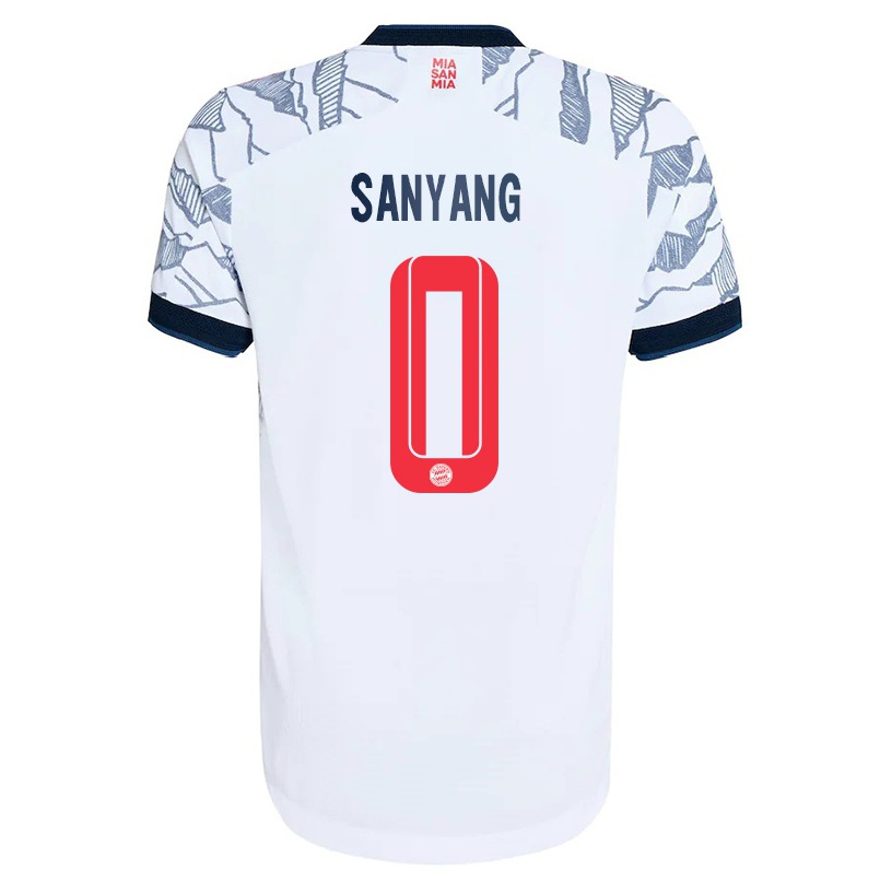 Kinder Fußball Mamin Sanyang #0 Grau Weiß Ausweichtrikot Trikot 2021/22 T-shirt