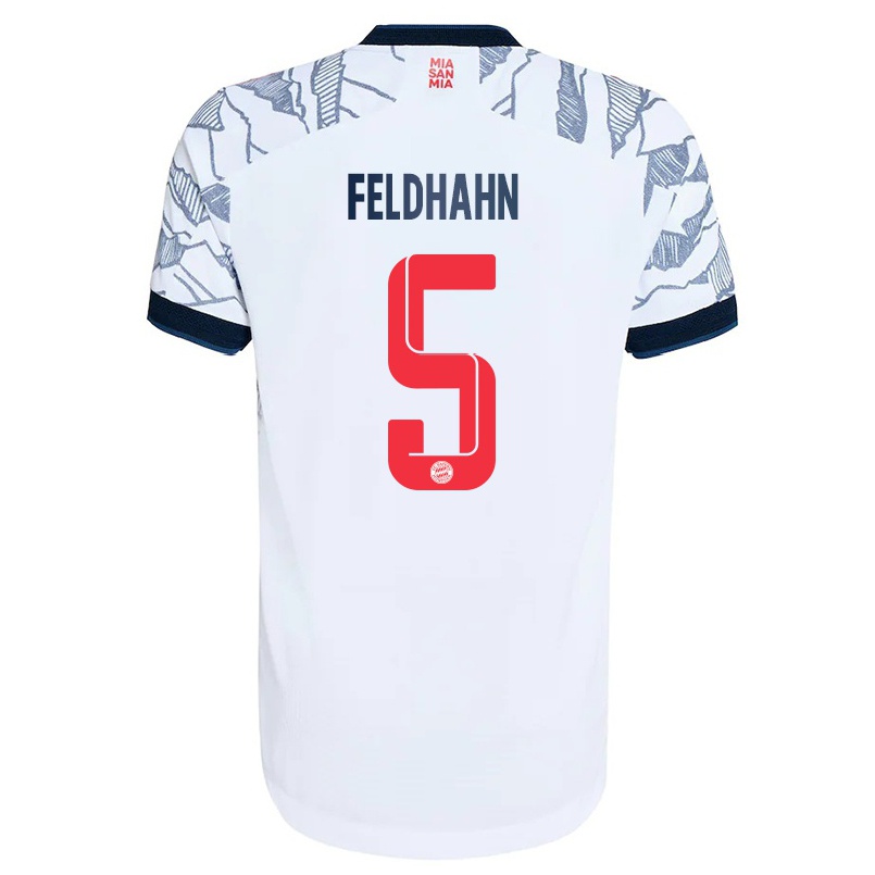 Kinder Fußball Nicolas Feldhahn #5 Grau Weiß Ausweichtrikot Trikot 2021/22 T-shirt
