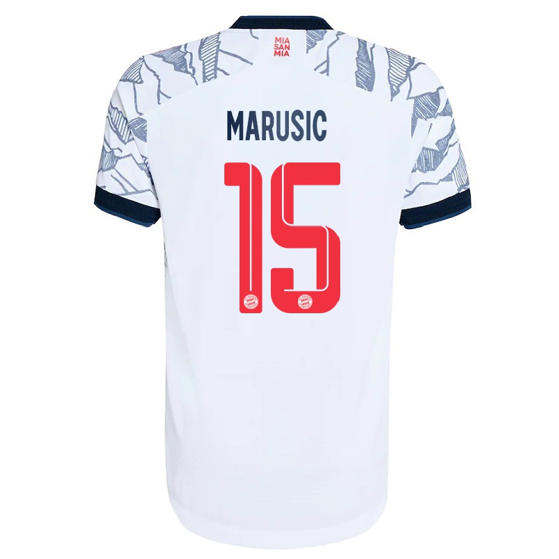 Kinder Fußball Gabriel Marusic #15 Grau Weiß Ausweichtrikot Trikot 2021/22 T-shirt