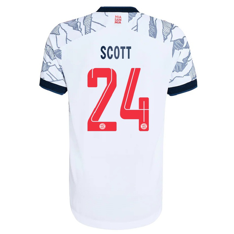 Kinder Fußball Christopher Scott #24 Grau Weiß Ausweichtrikot Trikot 2021/22 T-shirt