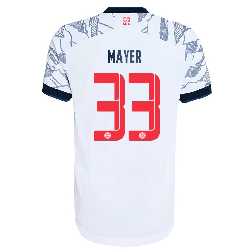 Kinder Fußball Jakob Mayer #33 Grau Weiß Ausweichtrikot Trikot 2021/22 T-shirt