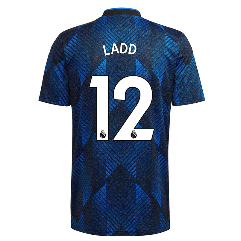 Kinder Fußball Hayley Ladd #12 Dunkelblau Ausweichtrikot Trikot 2021/22 T-shirt