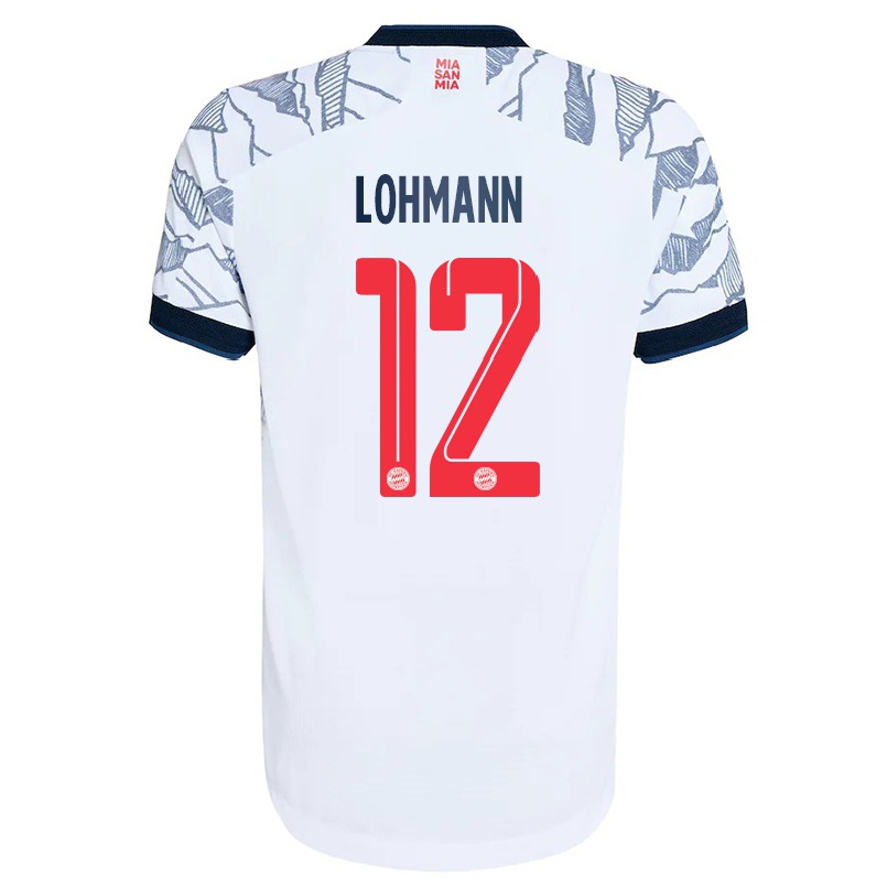Kinder Fußball Sydney Lohmann #12 Grau Weiß Ausweichtrikot Trikot 2021/22 T-shirt