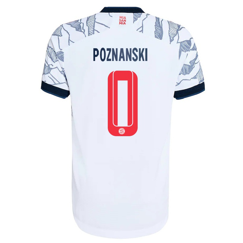 Kinder Fußball Louis Poznanski #0 Grau Weiß Ausweichtrikot Trikot 2021/22 T-shirt