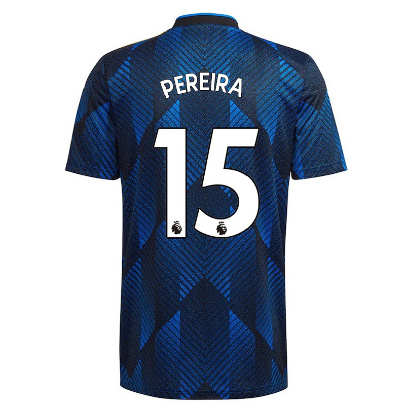 Kinder Fußball Andreas Pereira #15 Dunkelblau Ausweichtrikot Trikot 2021/22 T-shirt