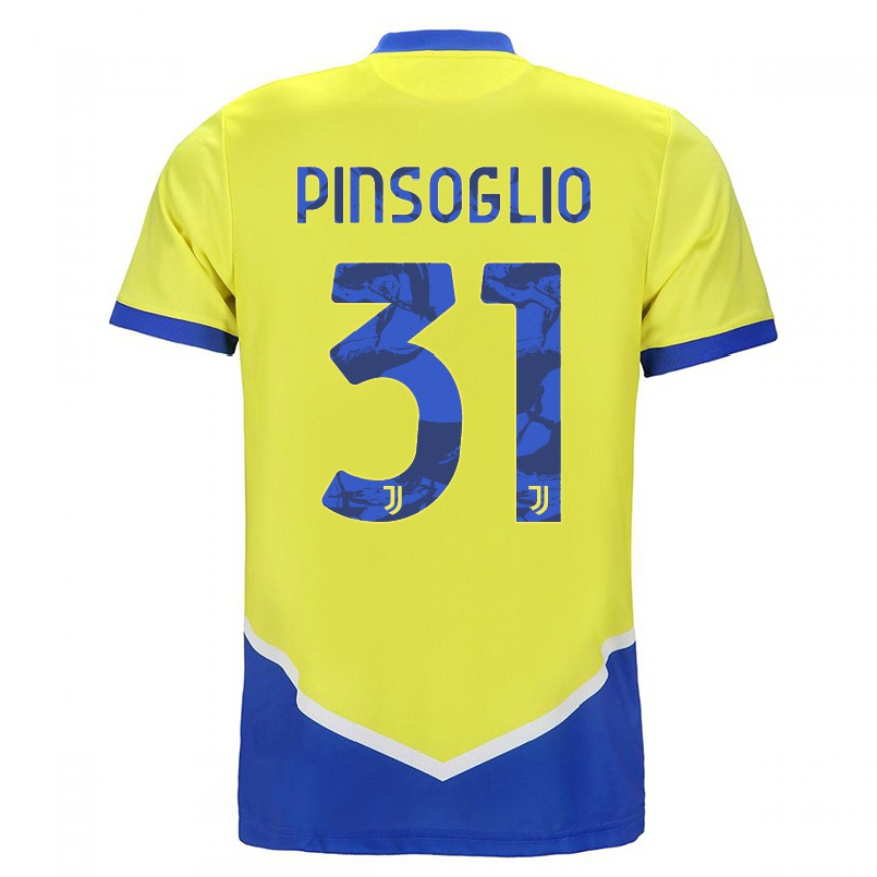Kinder Fußball Carlo Pinsoglio #31 Blau Gelb Ausweichtrikot Trikot 2021/22 T-shirt