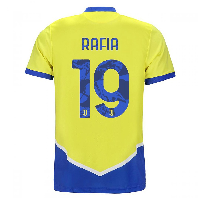 Kinder Fußball Hamza Rafia #19 Blau Gelb Ausweichtrikot Trikot 2021/22 T-shirt