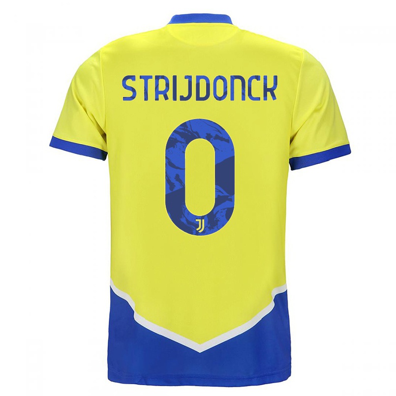Kinder Fußball Bayron Strijdonck #0 Blau Gelb Ausweichtrikot Trikot 2021/22 T-shirt