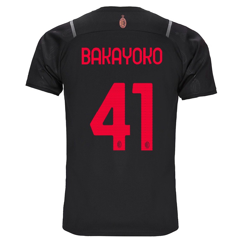Kinder Fußball Tiemoue Bakayoko #41 Schwarz Ausweichtrikot Trikot 2021/22 T-shirt