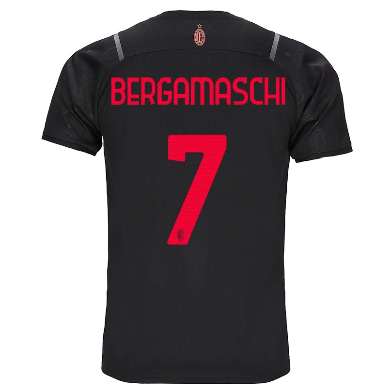 Kinder Fußball Valentina Bergamaschi #7 Schwarz Ausweichtrikot Trikot 2021/22 T-shirt
