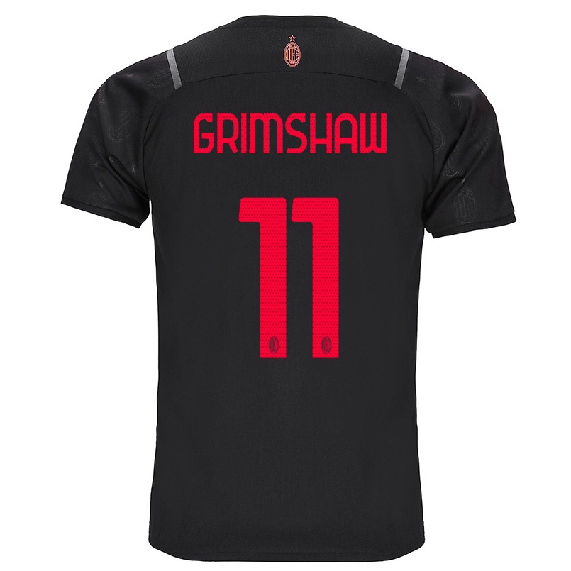 Kinder Fußball Christy Grimshaw #11 Schwarz Ausweichtrikot Trikot 2021/22 T-shirt
