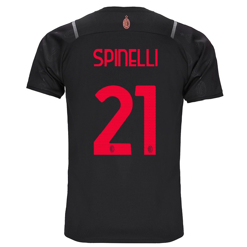 Kinder Fußball Georgia Spinelli #21 Schwarz Ausweichtrikot Trikot 2021/22 T-shirt