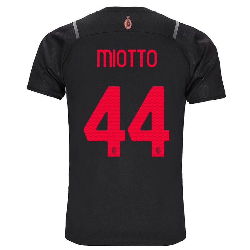 Kinder Fußball Giorgia Miotto #44 Schwarz Ausweichtrikot Trikot 2021/22 T-shirt