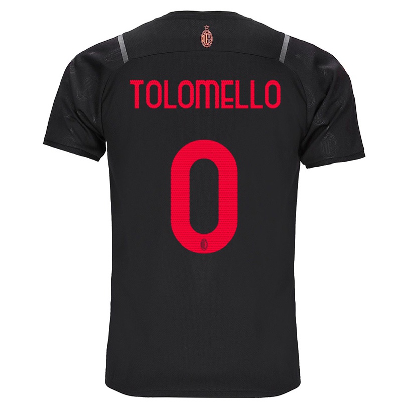 Kinder Fußball Filippo Tolomello #0 Schwarz Ausweichtrikot Trikot 2021/22 T-shirt