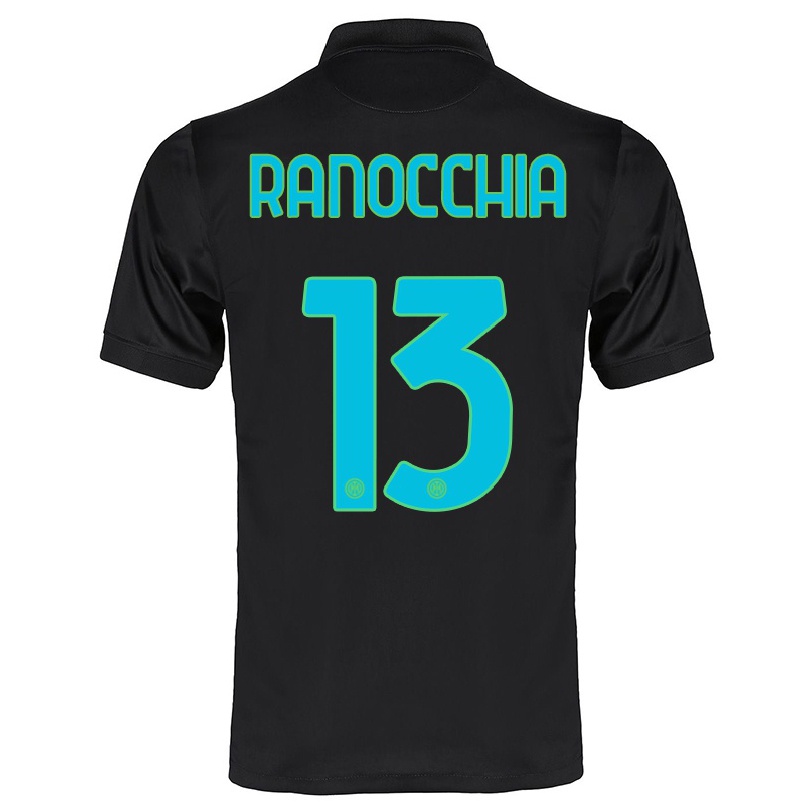 Kinder Fußball Andrea Ranocchia #13 Schwarz Ausweichtrikot Trikot 2021/22 T-shirt