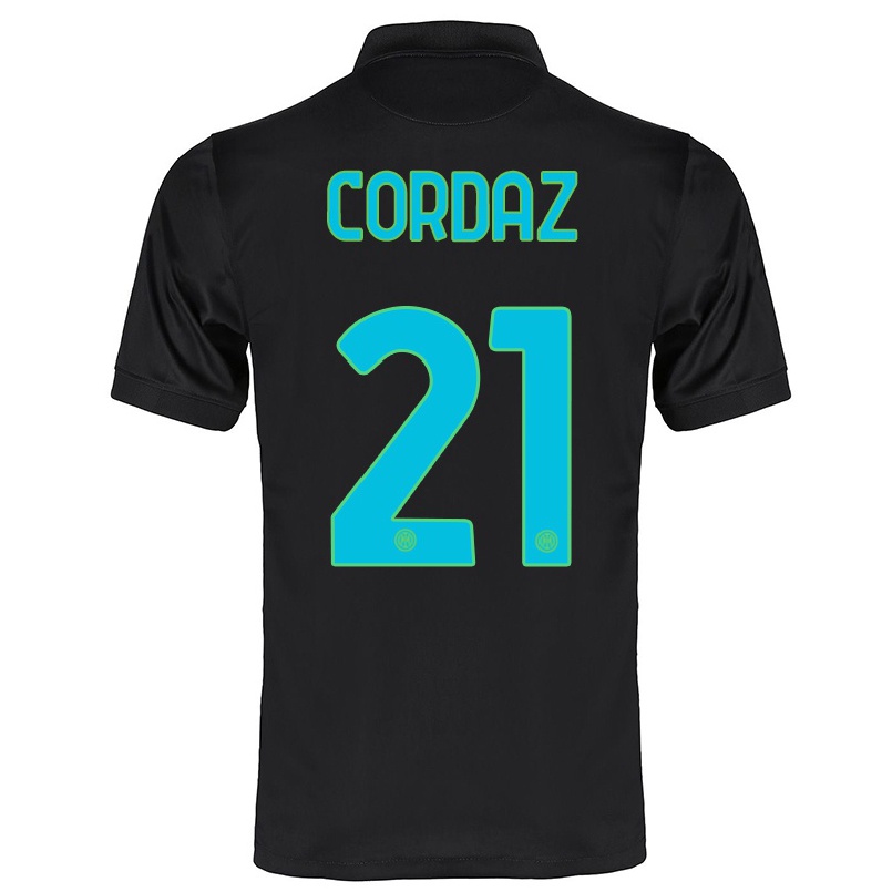 Kinder Fußball Alex Cordaz #21 Schwarz Ausweichtrikot Trikot 2021/22 T-shirt