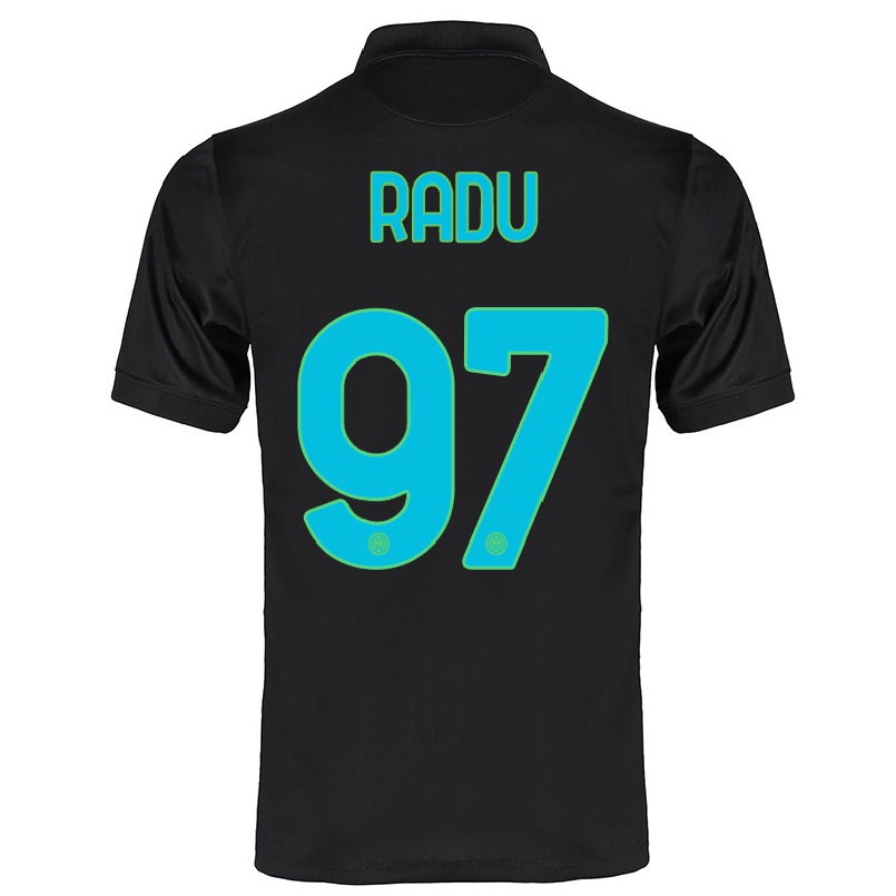Kinder Fußball Ionut Radu #97 Schwarz Ausweichtrikot Trikot 2021/22 T-shirt