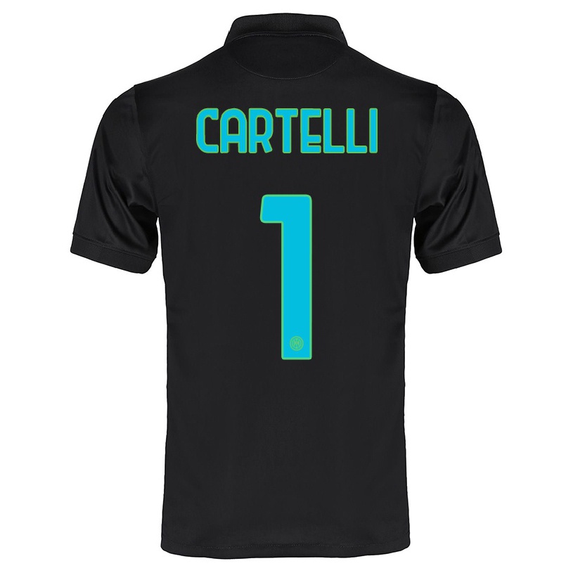 Kinder Fußball Carlotta Cartelli #1 Schwarz Ausweichtrikot Trikot 2021/22 T-shirt